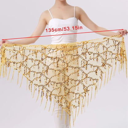 New Belly Dance Costumes Sequins Tassel Indian Belly Dance Hip Scarf for Women Dance Performance Waist Belt