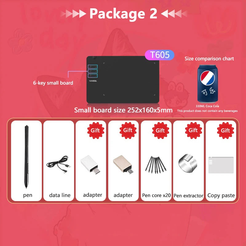 Graphics Drawing Tablet Digital Pen Pad Writing Drawing Board For Android Phone Windows Mac Laptop For Painting Designing Course