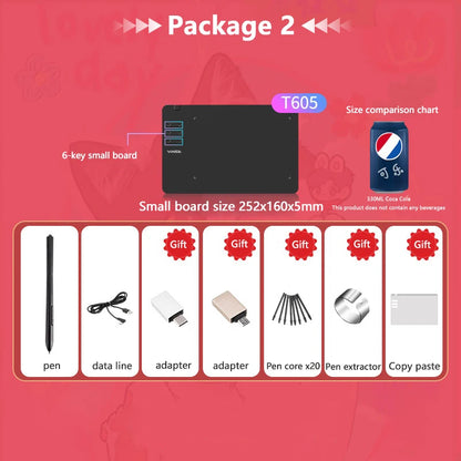 Graphics Drawing Tablet Digital Pen Pad Writing Drawing Board For Android Phone Windows Mac Laptop For Painting Designing Course
