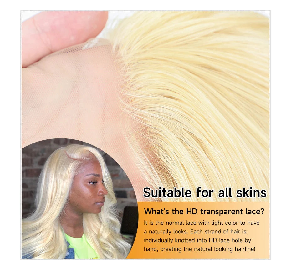 Blonde 613 Lace Front Wigs 13x6 HD Lace Wig Human Hair 13x4 Lace Frontal Wig Brazilian Body Wave Remy Hair Extensions For Women