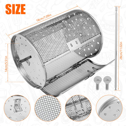 Rotisserie Basket 360° Rotated Stainless Steel Rotisserie Grill Roaster Non-Stick Washable Heat Resistant Oven Round Rack Basket