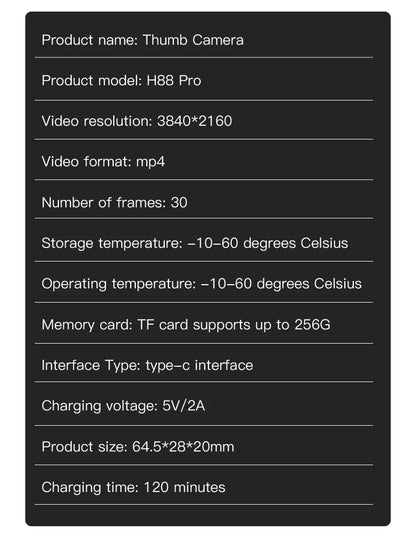 4K UHD Mini Vlog Camera Wireless WiFi Sports Action Camera Small Pocket Body Camcorder Photography Videography Portable Camera