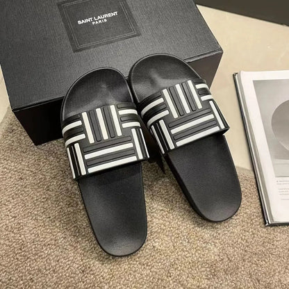 New Cross-Border Style Slippers For Men Anti-Slip Indoor Bathroom Use Couple Home Outer Wear PVC Soled And Faced Slippers For Wo