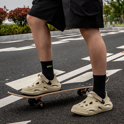 Summer Eva Commuting Slides Clogs Men's Slippers Sandals Beach Water Shoes Trendy Flip Flops Male Slipper Camping Driving