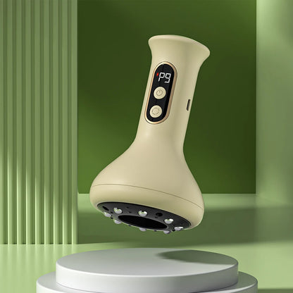 USB Rechargeable Abdominal Massager for Hot Compress and Adjustable Guasha Cupping Intensity Arm and Leg Massage Handheld