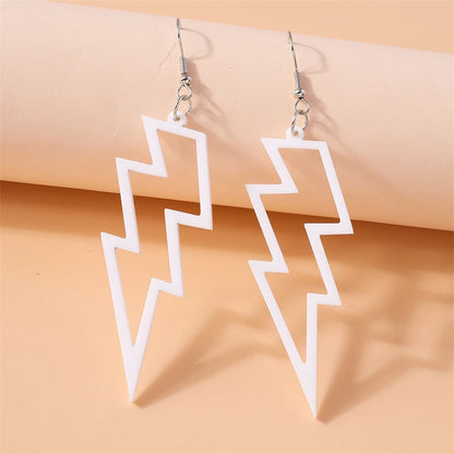 Fashion Candy Color Acrylic Lightning Drop Earrings for Women Cool Long Dangle Earrings Girls Party Festival Jewelry Gifts