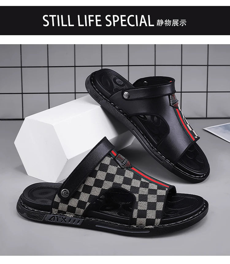 Men's Slippers Summer 2024 Beach Slippers High Quality Non-Slip Flip Flops Soft Sole Outdoor Indoor Slides Slippers Male