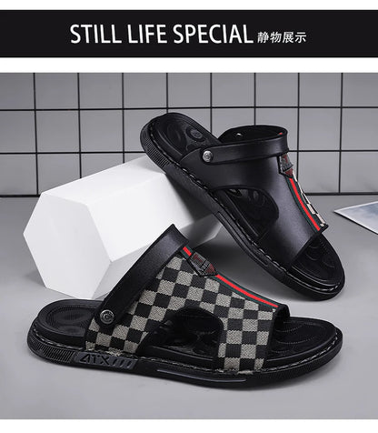 Men's Slippers Summer 2024 Beach Slippers High Quality Non-Slip Flip Flops Soft Sole Outdoor Indoor Slides Slippers Male