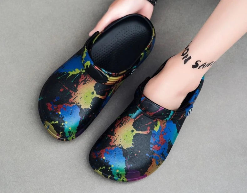 Graffiti Beach Platform Shoes Outdoor 2025 Style Adult Eva Trend Slippers for Men Summer Sale Designer Luxury Fun Sandals Man