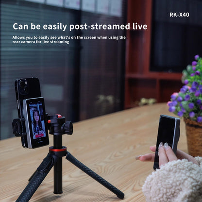 Selfie Monitor Screen with Remote Control Rear Camera Screen Wireless Connection Magnetic Mount Back Screen for Vlog Live Stream