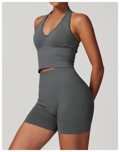 Hanging Neck Bra Sports Bra Seamless Sports Underwear Bra Open Back Fitness Yoga Top Bras Support Women Workout Gym Crop Top