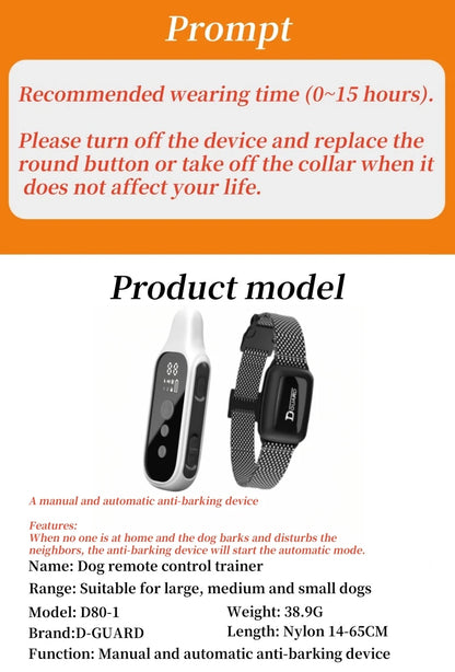 YHLC Electric Dog Training Collar Detachable Bark Rechargeable Anti Barking Shock Vibration Collar for All Dogs Pet