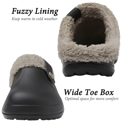 Fashion Men Cotton Slippers Winter Women Men Short Plush Slippers Casual Waterproof Garden Men Shoes New Fur Furry Cotton Shoes