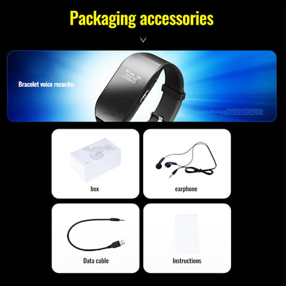 Mini Digital Voice Recorder 4GB Wrist Watch Audio Recording Dictaphone Noise Reduction Sound Recording MP3 Player for Business