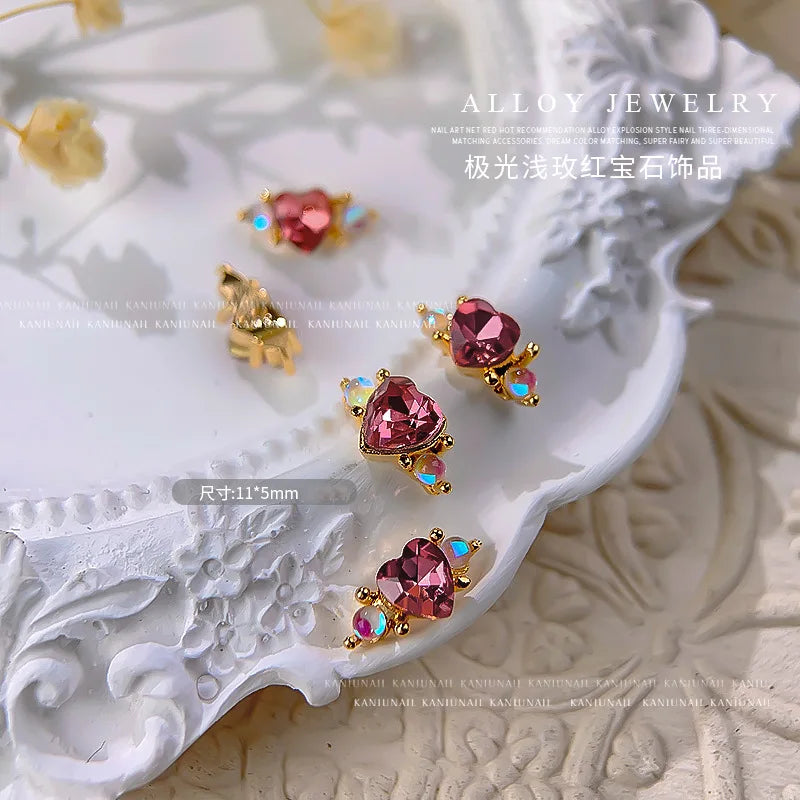 10Pcs Ballet Dance Shoes 3D Nail Charms 8mm Pink Metal Dance Shoes Ribbon Nail Art DIY Kawaii Ballet Bows Manicure Supplies &*&