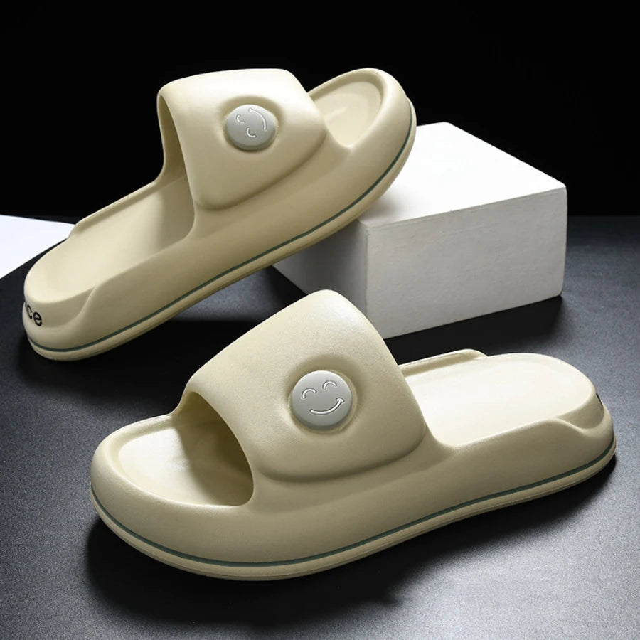 Men's Home Slippers Thick Soles Soft Slide Comfortable Indoor and Outdoor Slippers Solid Color Simple Daily Shoes