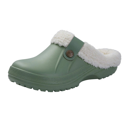 Fashion Men Cotton Slippers Winter Women Men Short Plush Slippers Casual Waterproof Garden Men Shoes New Fur Furry Cotton Shoes