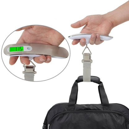 110Lb/50Kg Portable Digital Luggage Weight Scale LCD Display Pocket Electronic Suitcase Travel Scale Balance Baggage Weight Tool