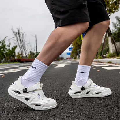 Men Summer Anti-slip Soft EVA Slippers Male Outdoor Hole Garden Sandals Casual Breathable Comfortable Flat Indoor Shoes
