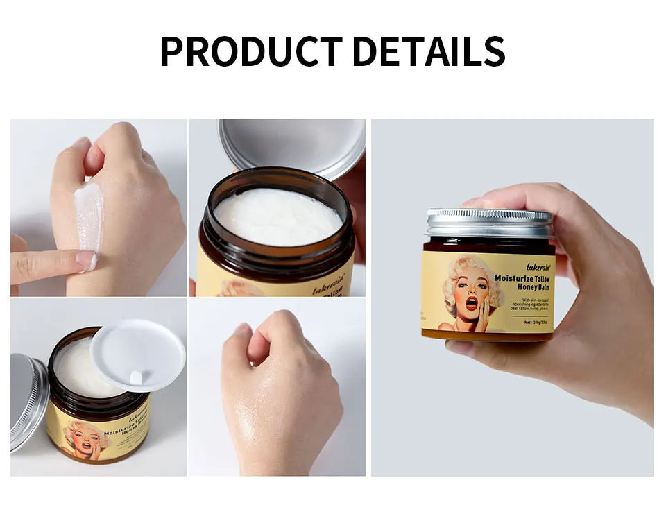 2pcs Whipped Beef Tallow and Manuka Honey Balm100ml Organic Face Cream Moisturizer Body Lotion Skin Care and Lip Balm