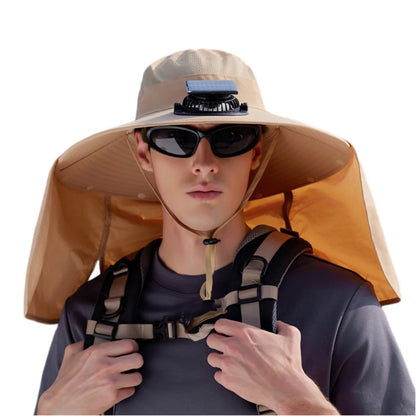 Solar-Powered Outdoor Cooling Fan Hat with Adjustable Brim - UV Protection Sun Cap for Fishing, Hiking & Summer Travel