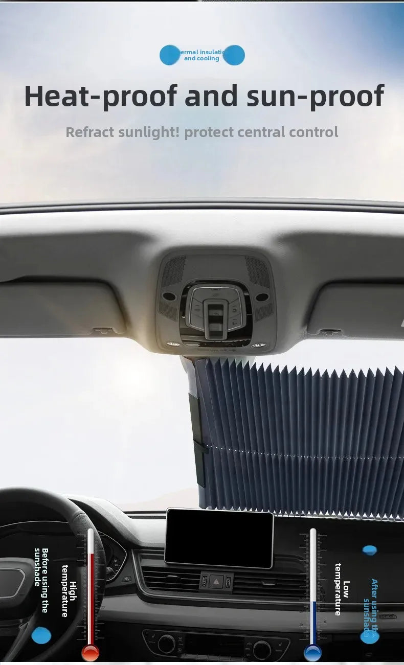 Foldable Car Sunshade Protector Auto Parasol Front Rear Window Sun Visor Winshield Sun Shade Covers UV Prevention for Car SUV