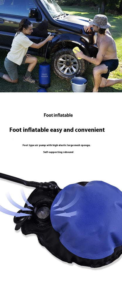 Lohascamping Outdoor Pressure Shower Portable 11L Inflatable Shower Water Bag Camping Lightweight PVC Bathing Bag Washing Tools