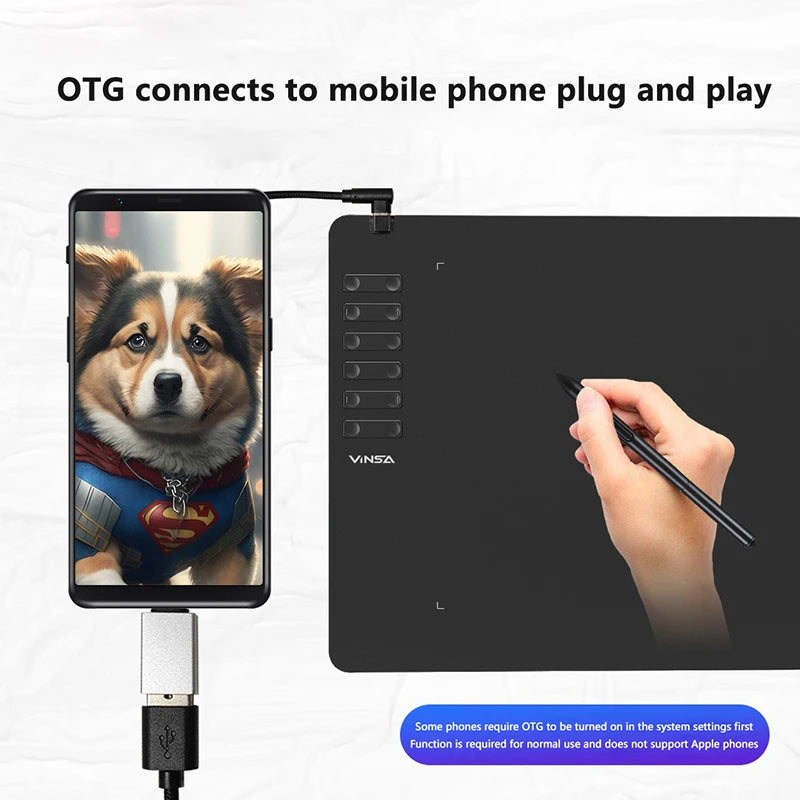 Graphics Drawing Tablet Digital Pen Pad Writing Drawing Board For Android Phone Windows Mac Laptop For Painting Designing Course