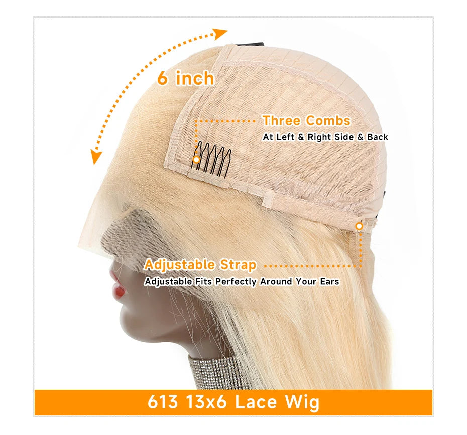 Blonde 613 Lace Front Wigs 13x6 HD Lace Wig Human Hair 13x4 Lace Frontal Wig Brazilian Body Wave Remy Hair Extensions For Women