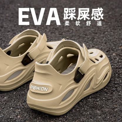 Summer Eva Commuting Slides Clogs Men's Slippers Sandals Beach Water Shoes Trendy Flip Flops Male Slipper Camping Driving