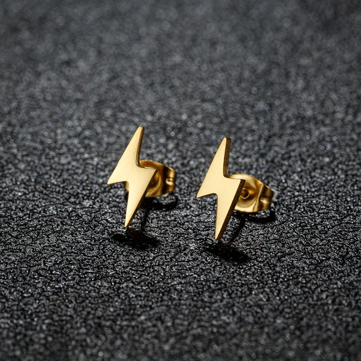 1Pair Stainless Steel Lightning Bolt Earrings Punk Thunder Earring for Men Women Daily Jewelry