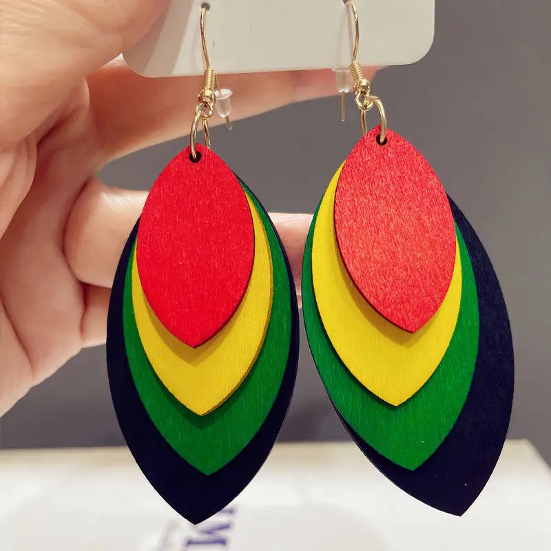 European and American style geometric exaggerated earrings fashionable candy color contrast minimalist drop earrings
