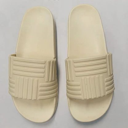 New Cross-Border Style Slippers For Men Anti-Slip Indoor Bathroom Use Couple Home Outer Wear PVC Soled And Faced Slippers For Wo