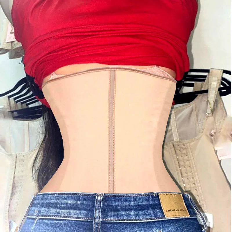 AfruliA Fajas Colombians Girdles Latex Waist Trainer Long Torso Corset Shapewear Slimming Belly Sheath Body Shaper 9 Steel Bones