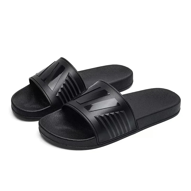 New Cross-Border Style Slippers For Men Anti-Slip Indoor Bathroom Use Couple Home Outer Wear PVC Soled And Faced Slippers For Wo