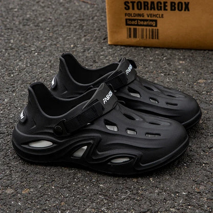 Men Summer Anti-slip Soft EVA Slippers Male Outdoor Hole Garden Sandals Casual Breathable Comfortable Flat Indoor Shoes