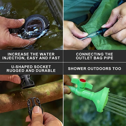 5-gallon solar-heated camping shower bag - Portable bath bag, suitable for outdoor travel, climbing, hiking, beach and swimming