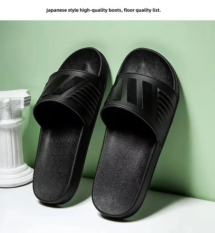 New Cross-Border Style Slippers For Men Anti-Slip Indoor Bathroom Use Couple Home Outer Wear PVC Soled And Faced Slippers For Wo