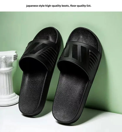 New Cross-Border Style Slippers For Men Anti-Slip Indoor Bathroom Use Couple Home Outer Wear PVC Soled And Faced Slippers For Wo