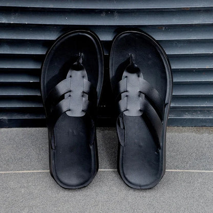Mens Flip Flops Artificial Leather Slippers Beach Shoes Summer Casual Chanclas Hombre Infradito Uomo Japonki Sales Promotion
