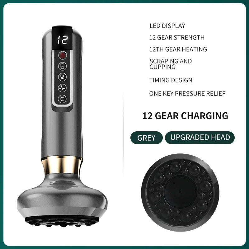 12 Levels Electric Cupping Massager Vacuum Suction Cup GuaSha  Anti Cellulite Scraping Heating Body Slimming Massage Therapy