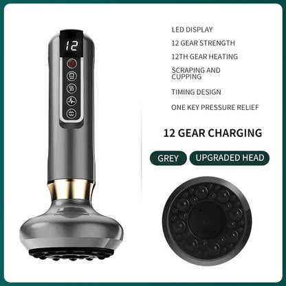 12 Levels Electric Cupping Massager Vacuum Suction Cup GuaSha  Anti Cellulite Scraping Heating Body Slimming Massage Therapy