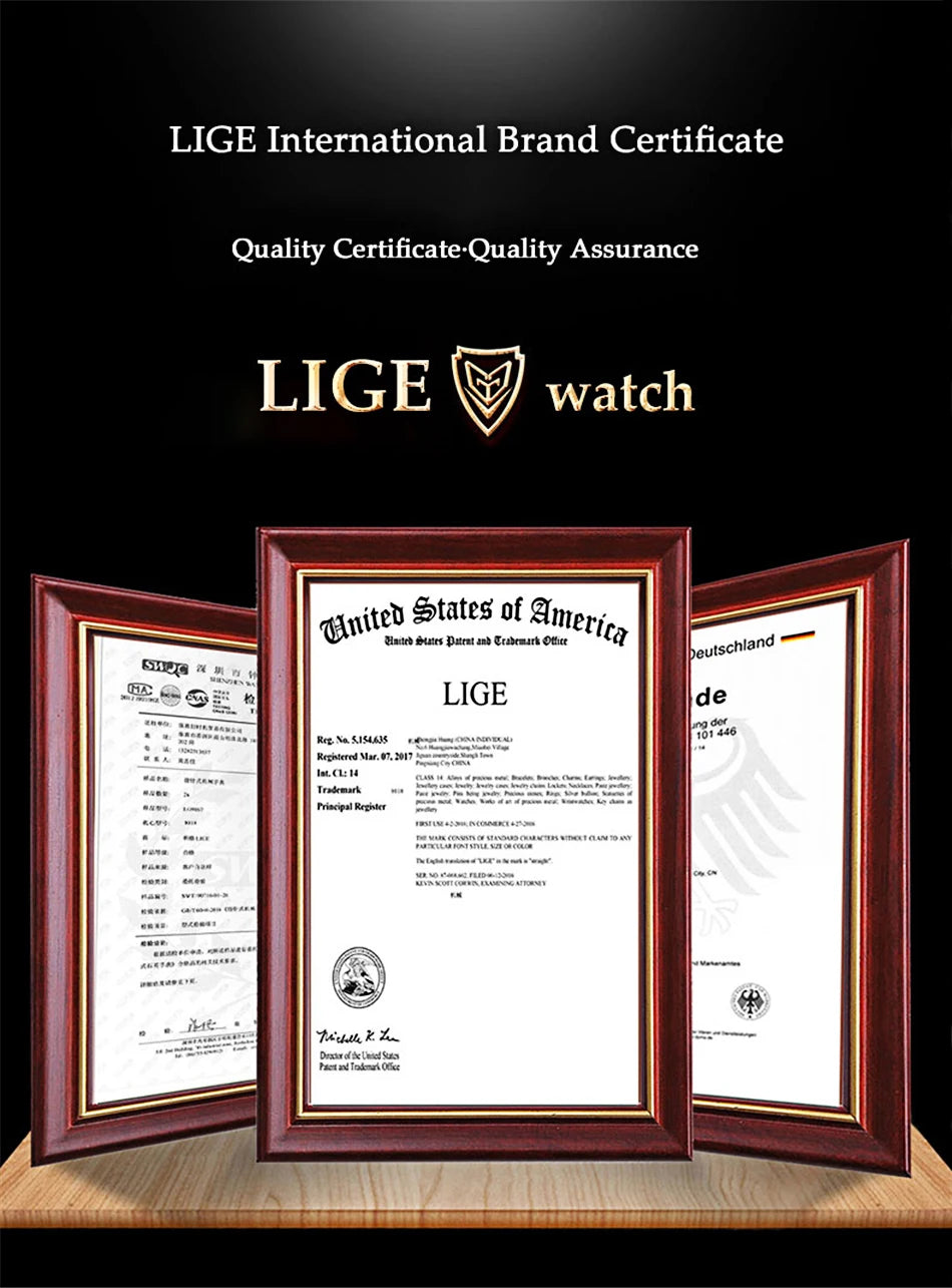 LIGE Fashion Men Quartz Wristwatches FOXBOX Top Brand Luxury Chronograph Square Digital Watch Men Casual Sports Waterproof Clock