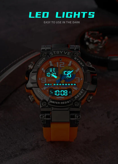 UTHAI CQ254 Fashion Sports electronics Watch Colorful Night Light Man watch Waterproof Multi functional Clock watches for man