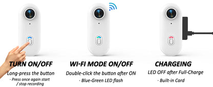 4K UHD Mini Vlog Camera Wireless WiFi Sports Action Camera Small Pocket Body Camcorder Photography Videography Portable Camera