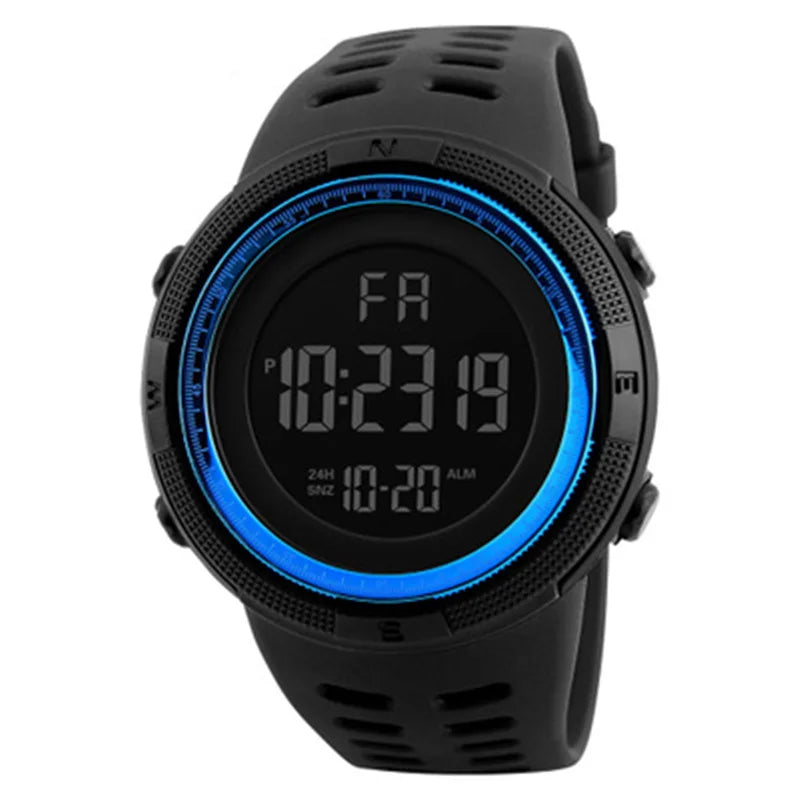 YIKAZE Men's Digital Electronic Watch Sports Glow 50mm Large Dial Student Outdoor Adventure Trend Multifunctional Watches Clock