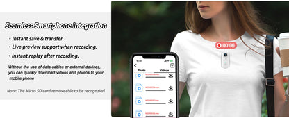 4K UHD Mini Vlog Camera Wireless WiFi Sports Action Camera Small Pocket Body Camcorder Photography Videography Portable Camera