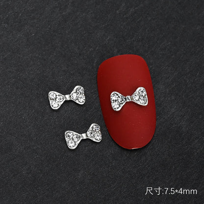 10Pcs Ballet Dance Shoes 3D Nail Charms 8mm Pink Metal Dance Shoes Ribbon Nail Art DIY Kawaii Ballet Bows Manicure Supplies &*&