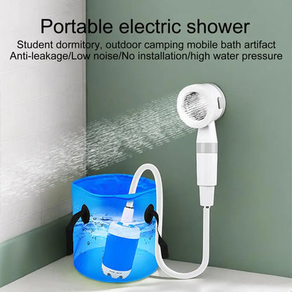Portable Camping Shower Outdoor Camp Shower Pump,Upgrade Rechargeable Electric Shower Pump with Intelligent Digital Display