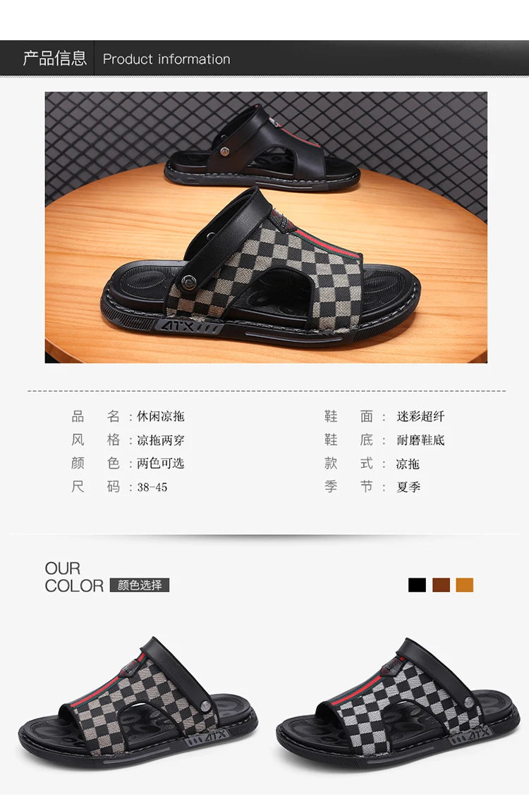 Men's Slippers Summer 2024 Beach Slippers High Quality Non-Slip Flip Flops Soft Sole Outdoor Indoor Slides Slippers Male